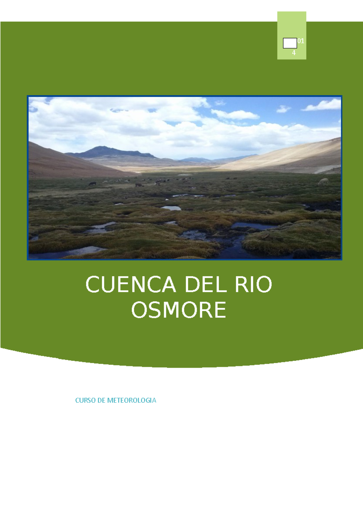 Cuenca del rio osmore Nota 17 014 CUENCA DEL RIO OSMORE CURSO DE
