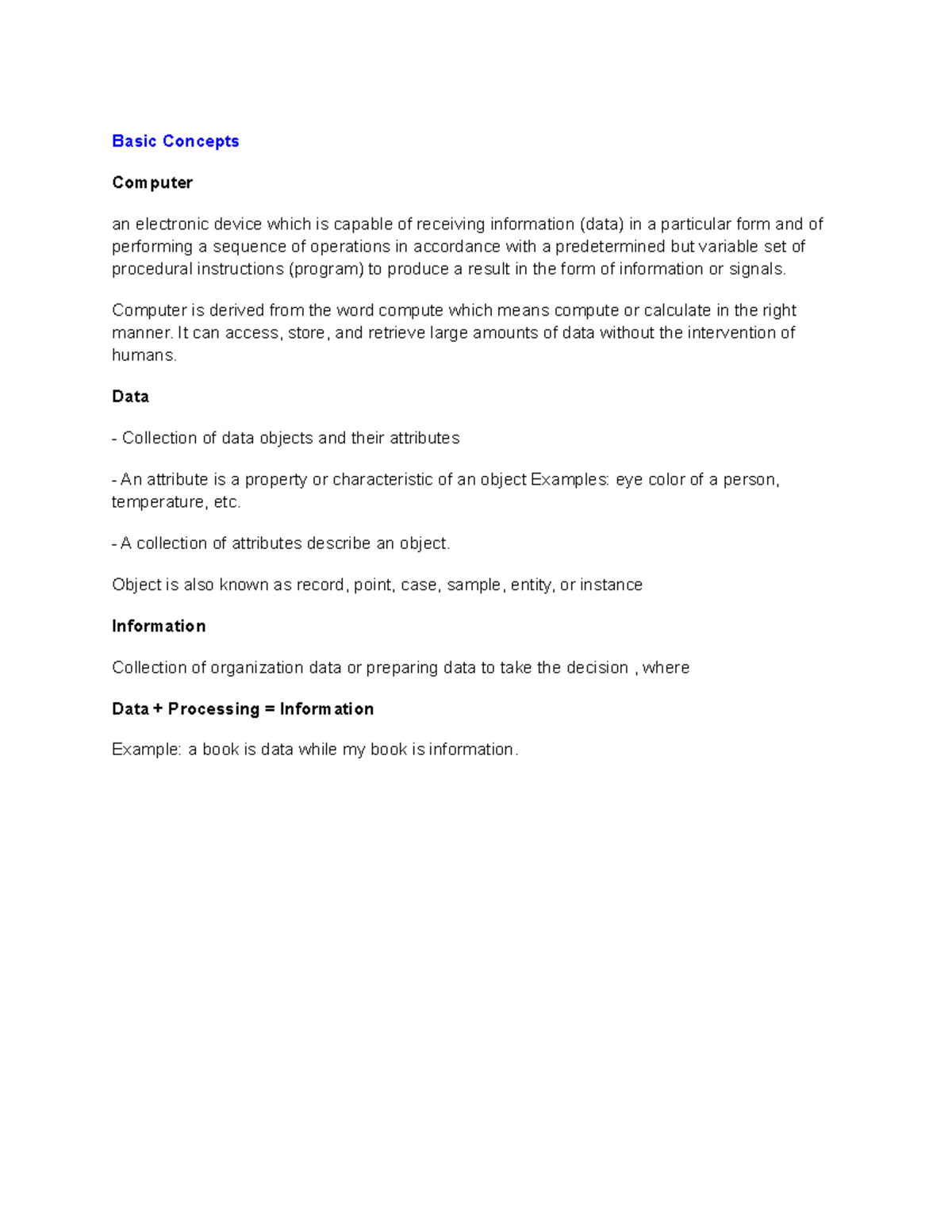 Basic Concepts Computer AND DATA Security - Basic Concepts Computer an ...