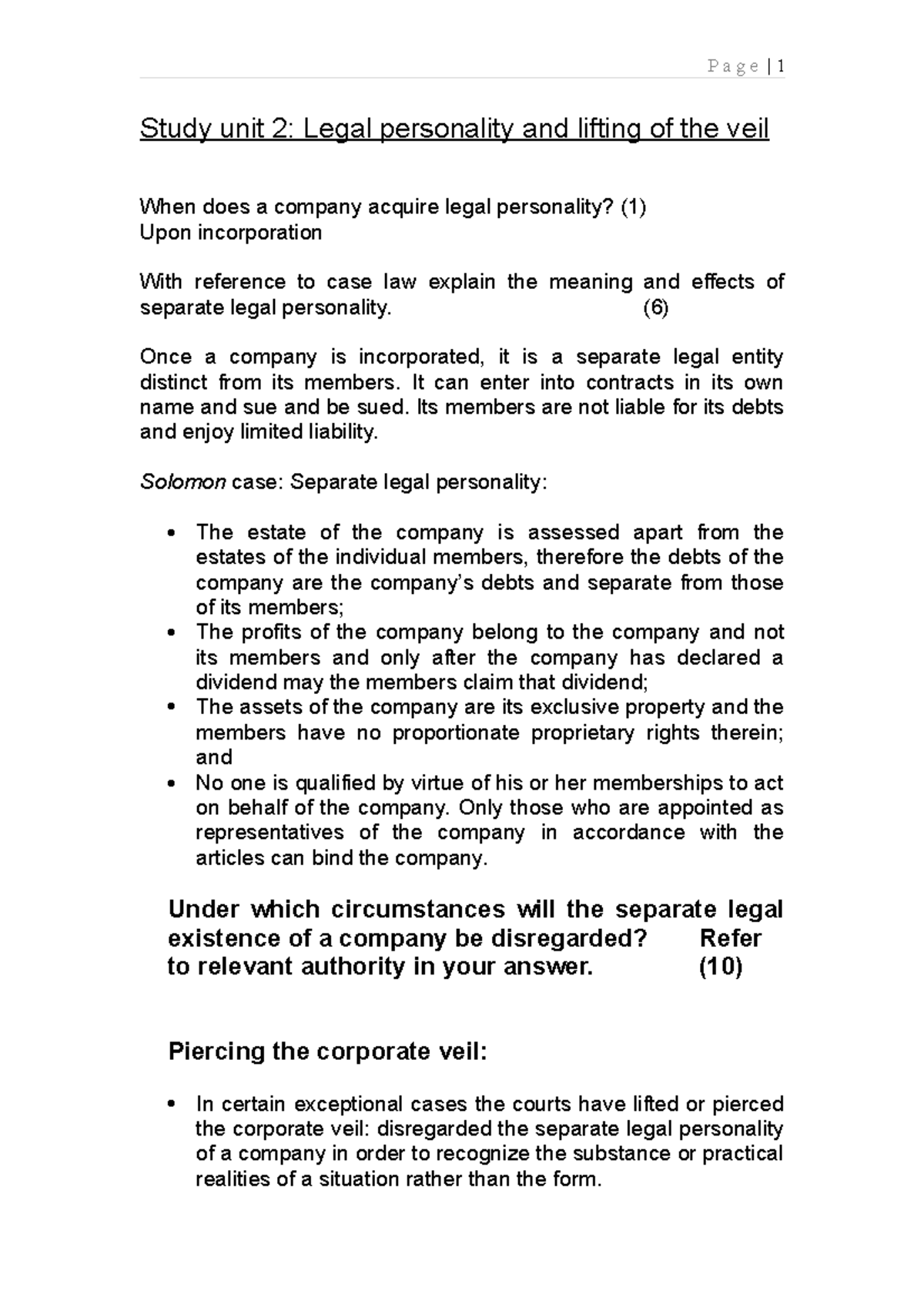 notes-corporate-law-study-unit-2-legal-personality-and-lifting-of