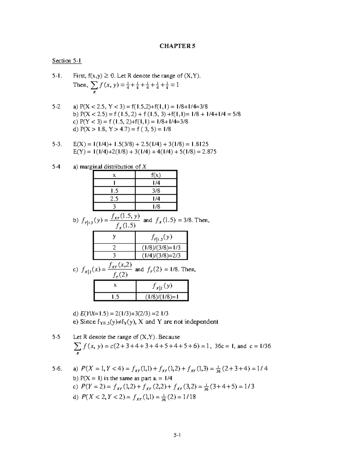 Solution Manual Chapter 5 Section 5 5 1 First F X Y 0 Let R Denote The Range Of X Y Studocu