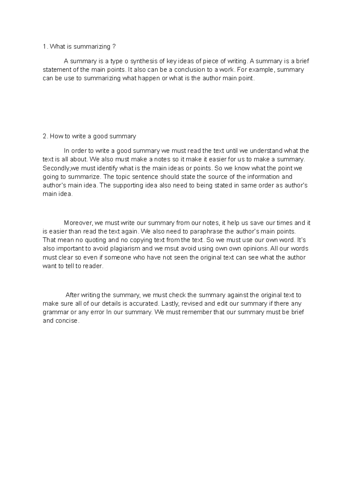 7.1.8 Summarizing - MPU3022 ENGLISH LANGUAGE PROFICIENCY - What is ...