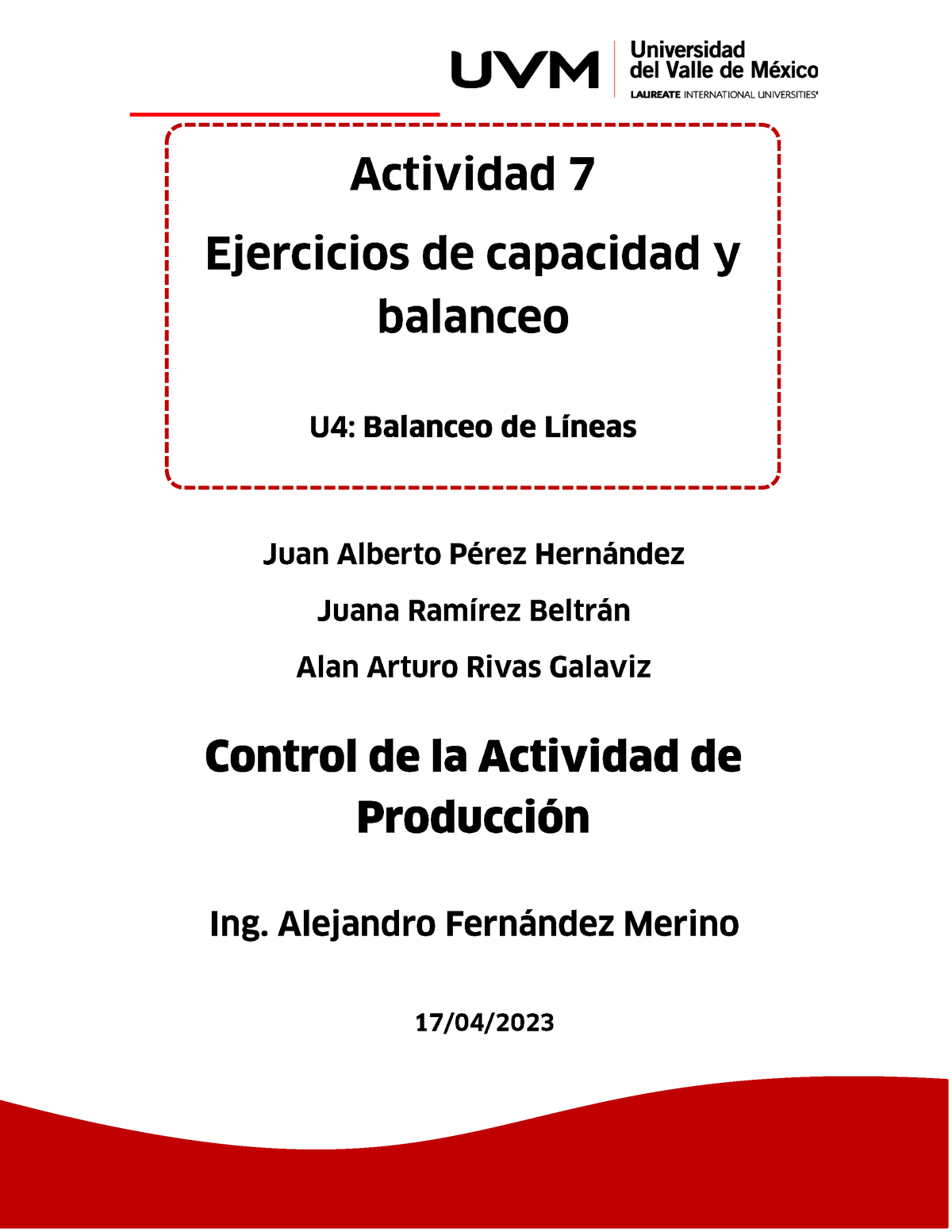 A7 Equipo 4 - Control De La Actividad De Produccion - Ejercicios De ...