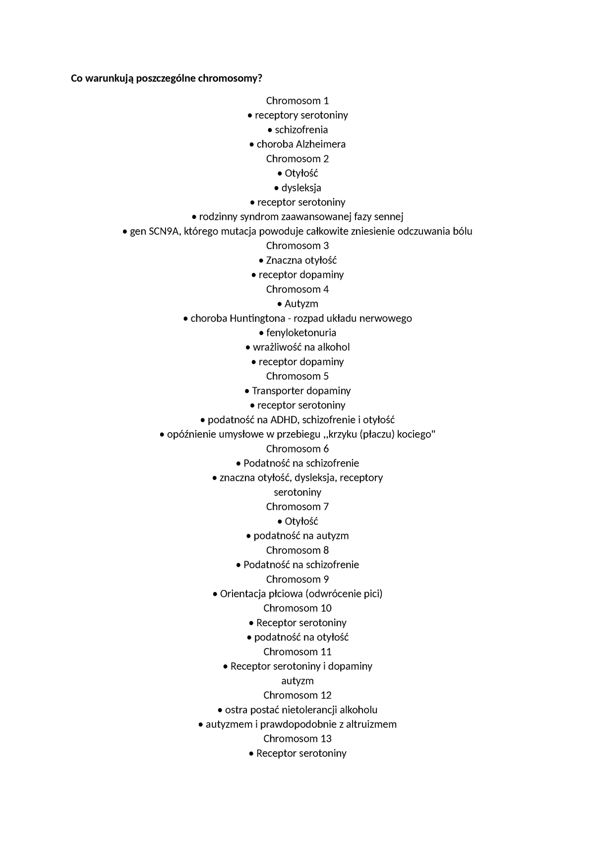 Co Warunkują Poszczególne Chromosomy - Co Warunkują Poszczególne ...