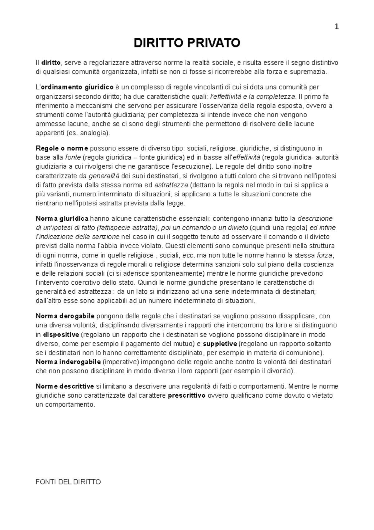 Appunti Privato Completi - DIRITTO PRIVATO Il Diritto , Serve A ...