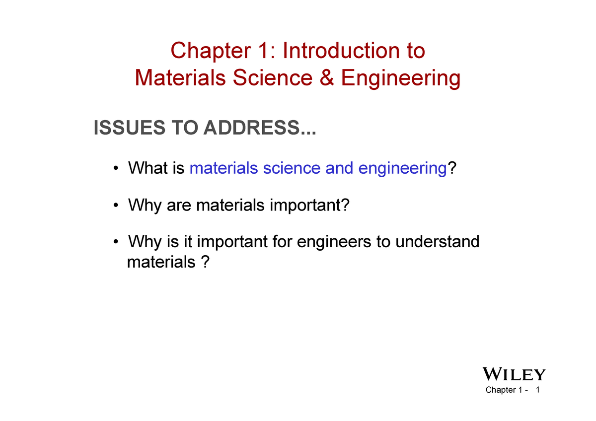 Ch1-5 - Material Engineering Science - Chapter 1: Introduction To ...