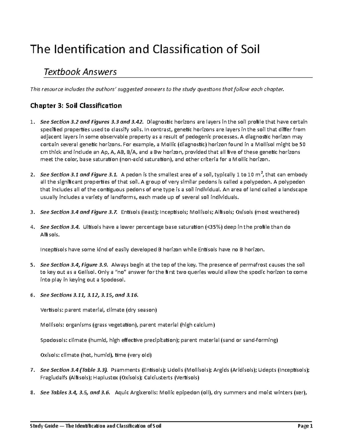 Textbook Answers — The Identification and Classification of Soil - The ...
