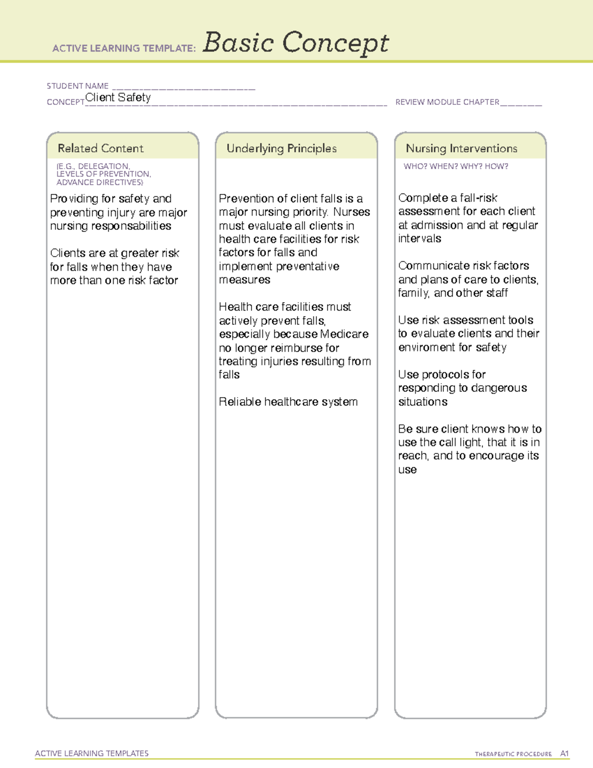 Client Safety Template - ACTIVE LEARNING TEMPLATES THERAPEUTIC ...