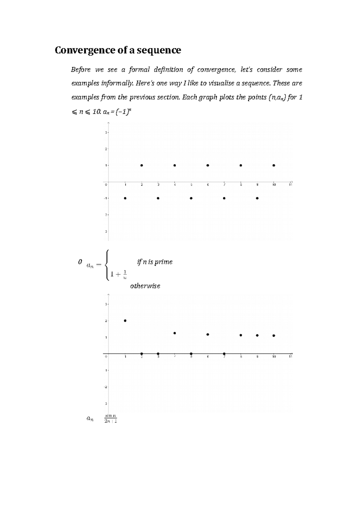Analysis 14 - Convergence of a sequence - Convergence of a sequence ...