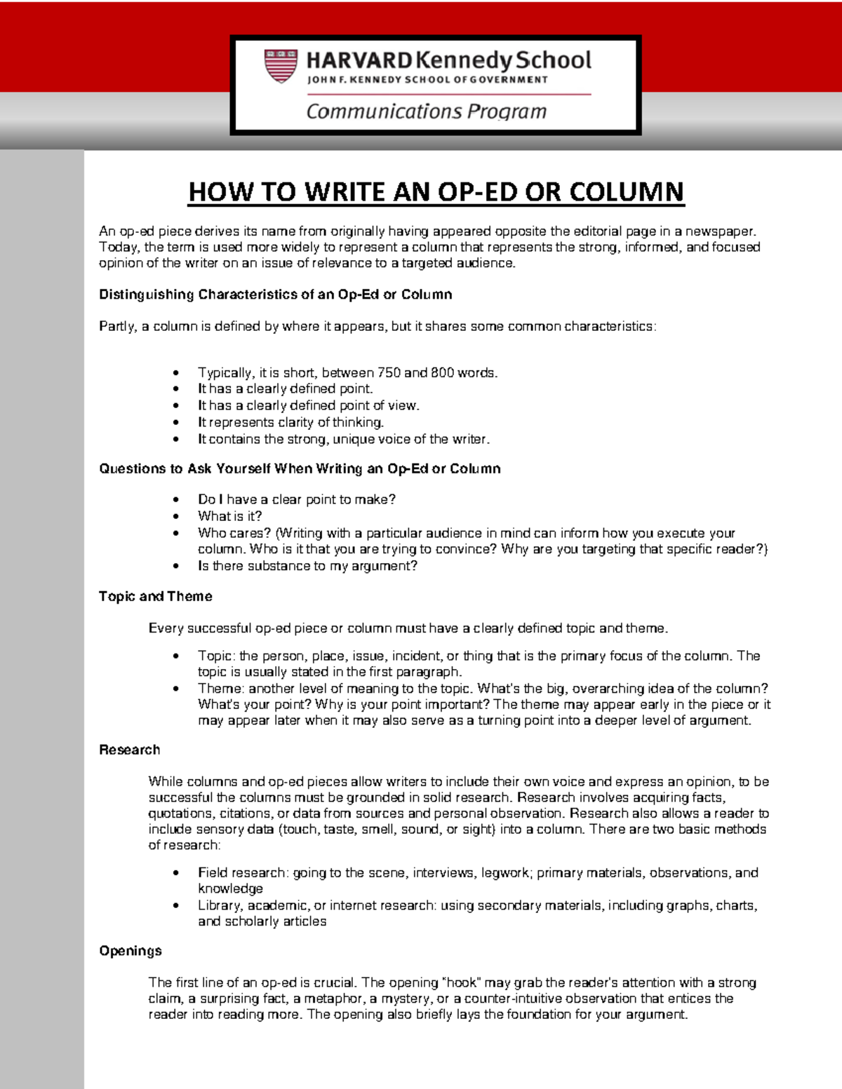New js how to oped 2 pgs 10 28 18 - HOW TO WRITE AN OP-ED OR COLUMN An ...