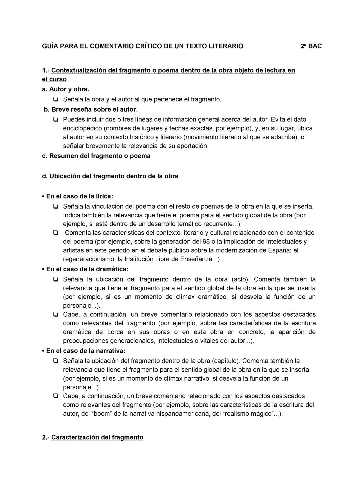 GuÍa Para El Comentario Crítico Del Texto Literario 20 21 GuÍa Para El Comentario CrÍtico De 6028