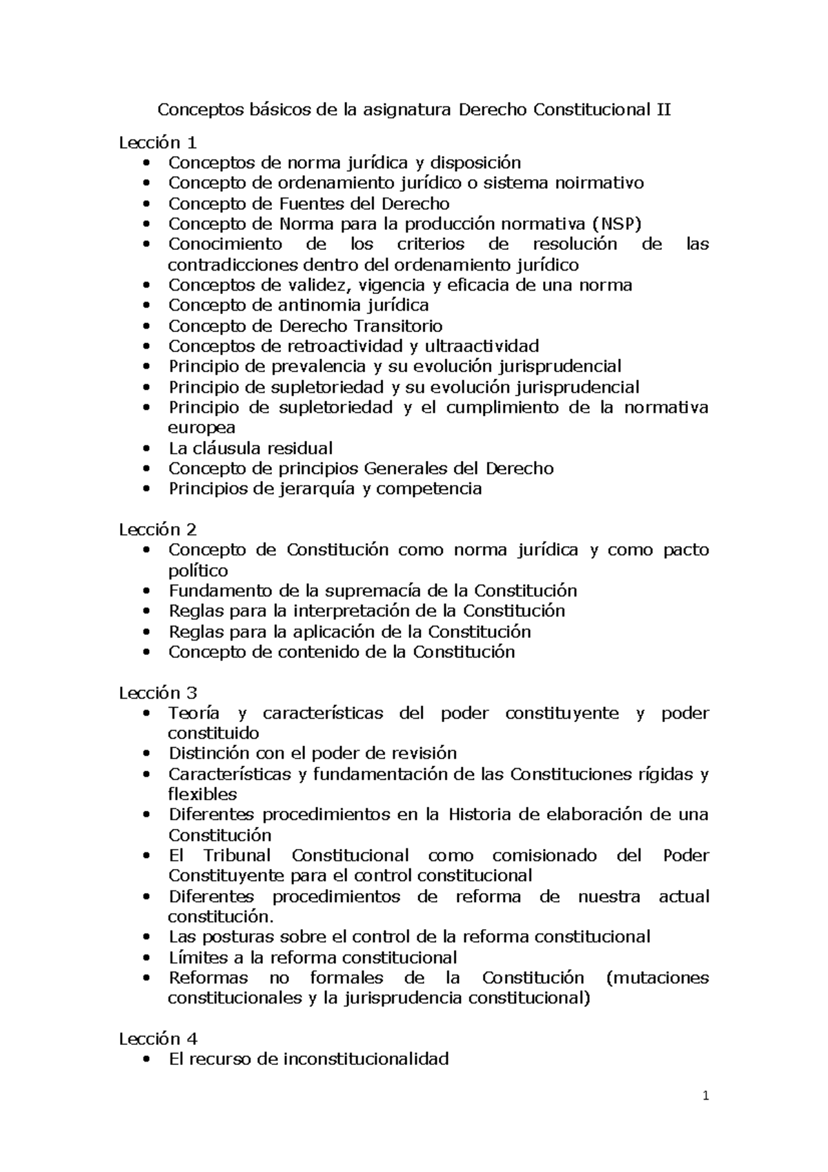 Conceptos básicos de la asignatura Derecho Constitucional II ...