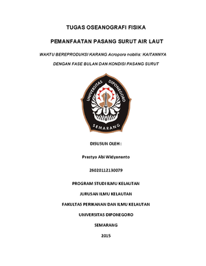 Laporan Praktikum Oseanografi Fisika (pengenalan Alat) - LAPORAN RESMI ...