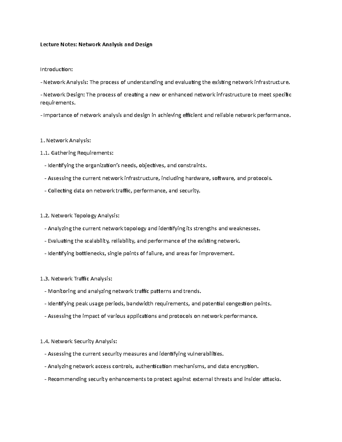 Lecture Notes: Network Analysis and Design - Lecture Notes: Network ...