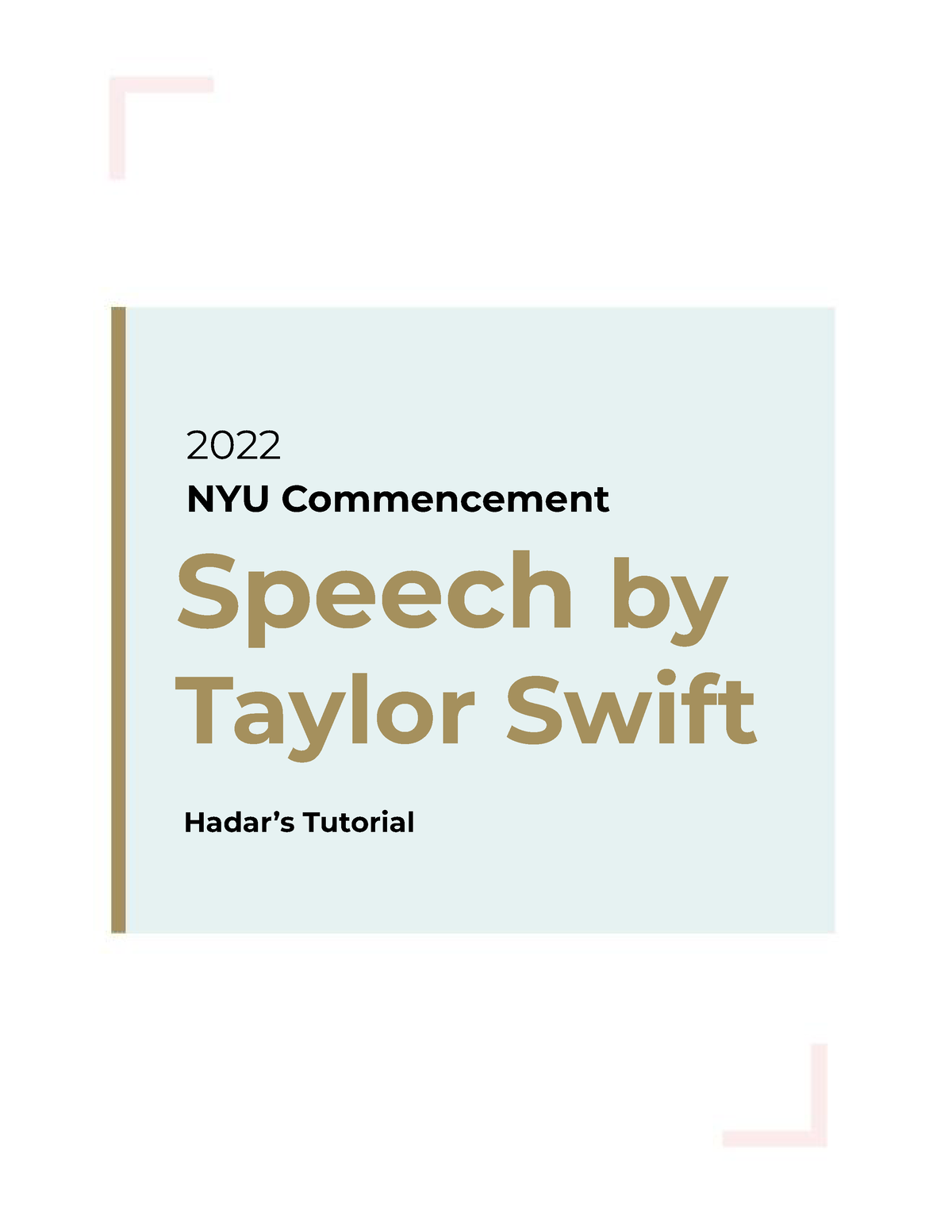 rhetorical analysis taylor swift nyu speech