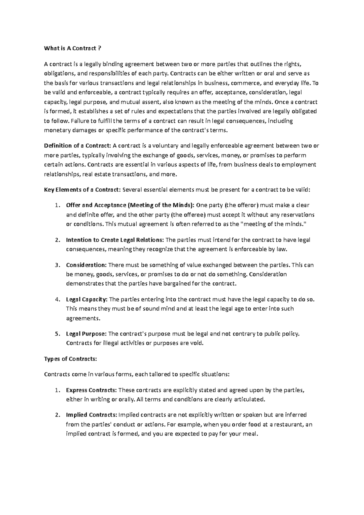 What is A Contract - description not required - What is A Contract? A ...