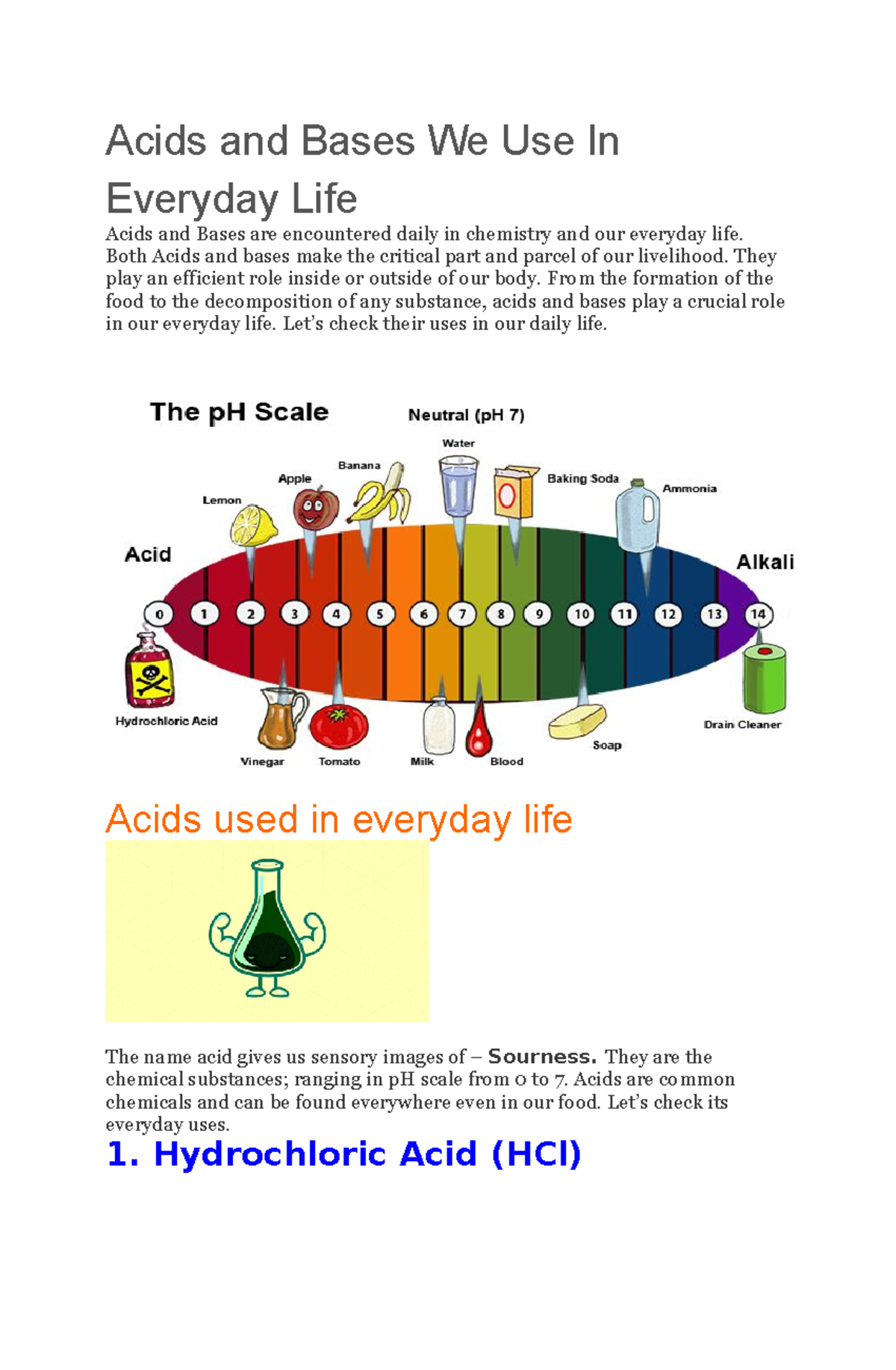 Acids And Bases We Use In Everyday Life Acids And Bases We Use In 