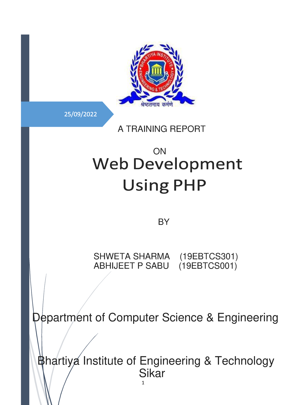 report-department-of-computer-science-engineering-bhartiya