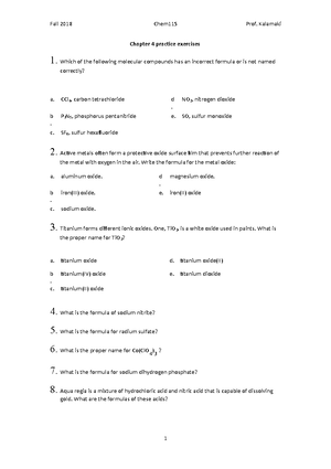 Chapter 1 Practice Exercises - Chapter 1 practice exercises Which one ...