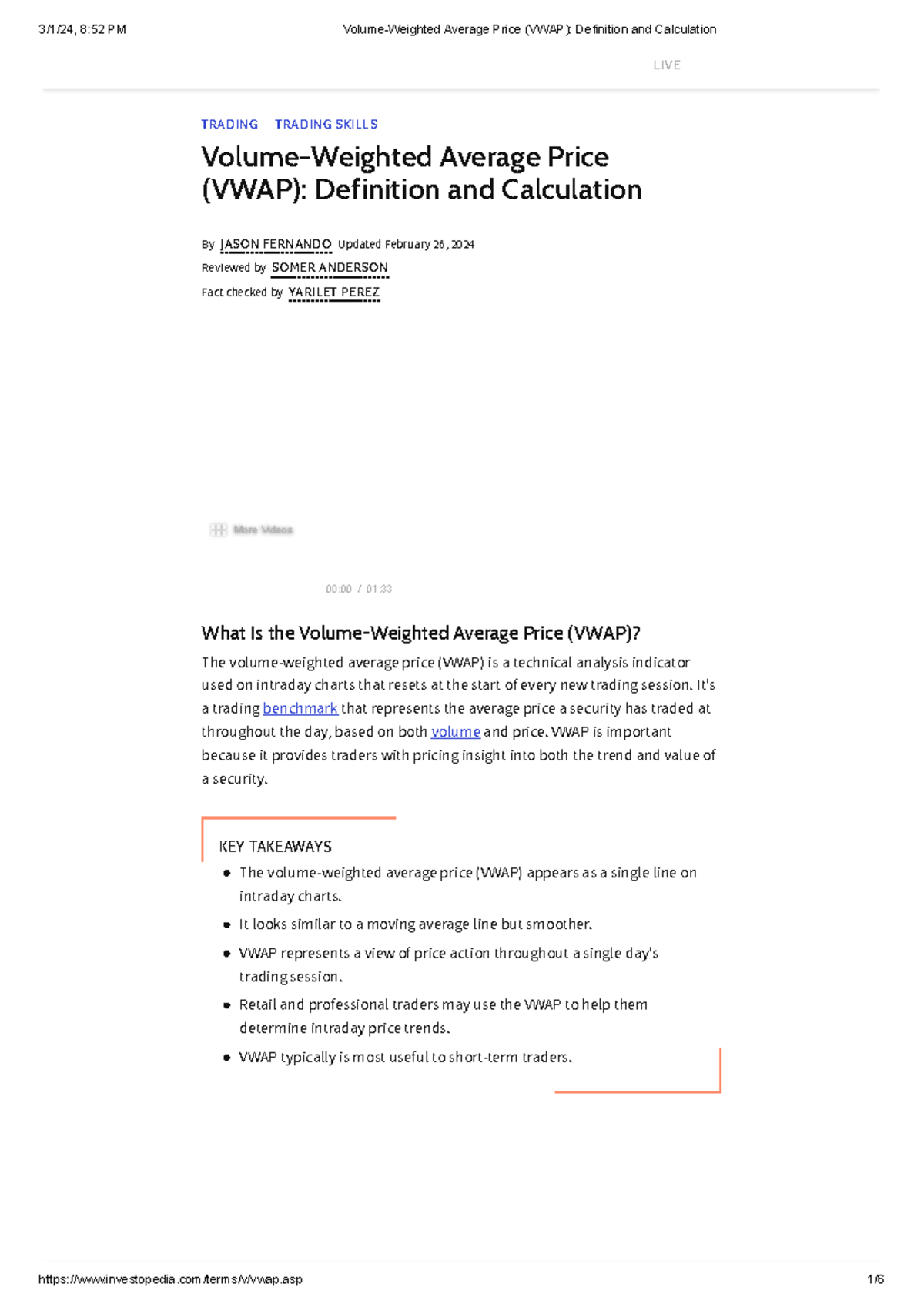 Volume-Weighted Average Price (VWAP) Definition and Calculation ...