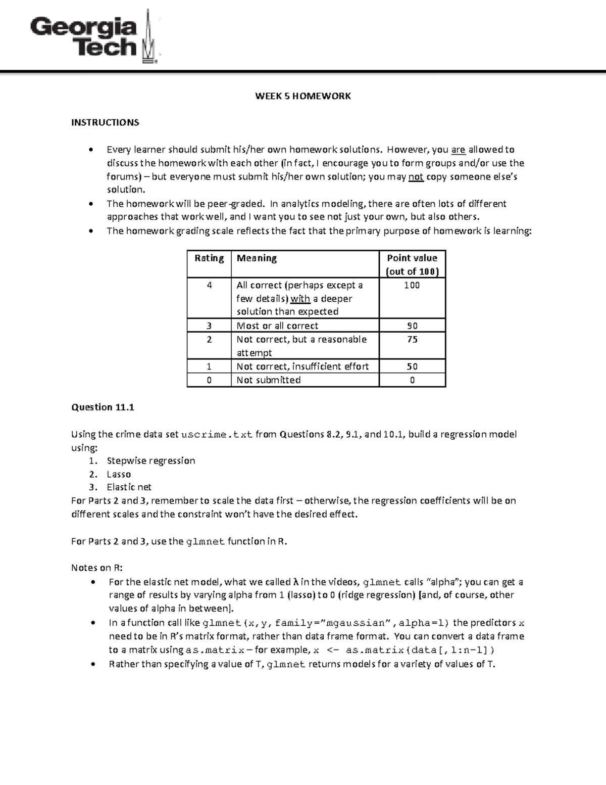 week 5 homework