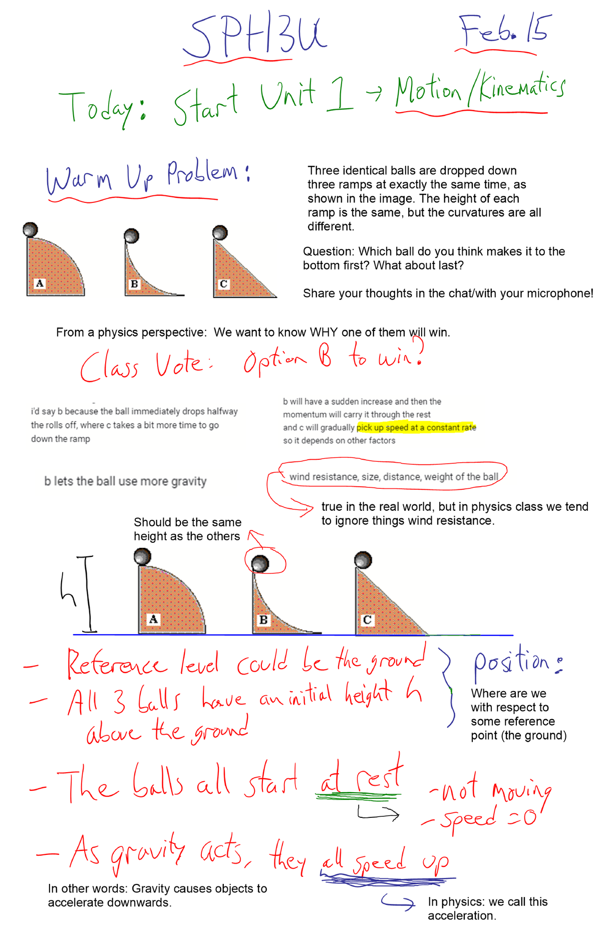 Feb. 15 - Start Of Unit 1 - Kinematics - Studocu