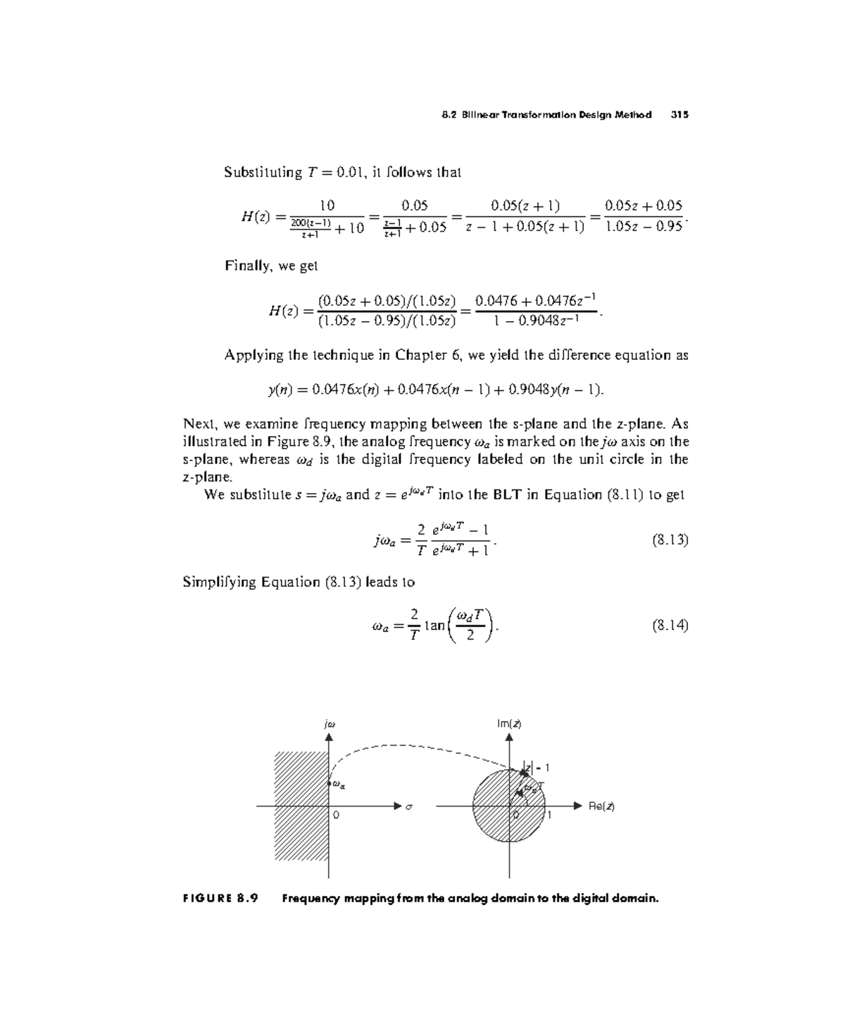 Digital Signal Processing LI TAN (1)333334 Substituting T ¼ 0 01, it follows that H(z) ¼ 10