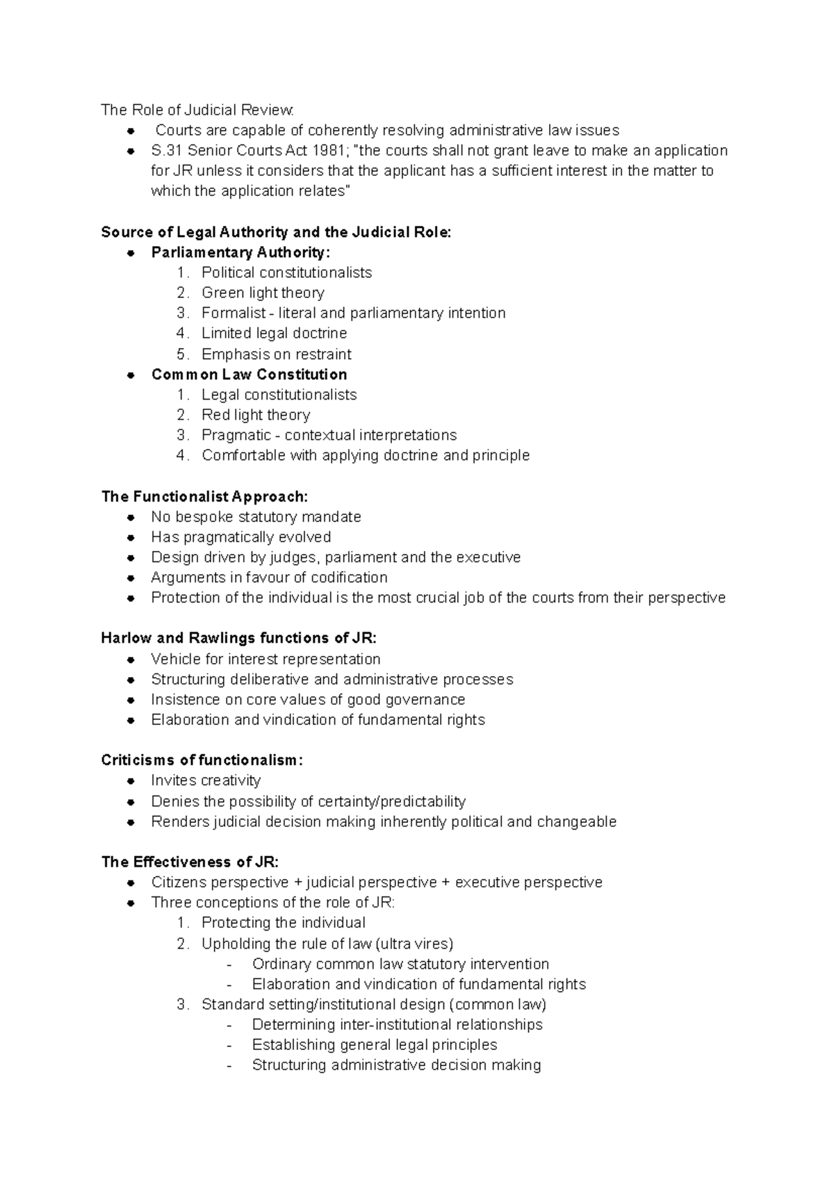 The Effectiveness of Judicial Review The Role of Judicial Review