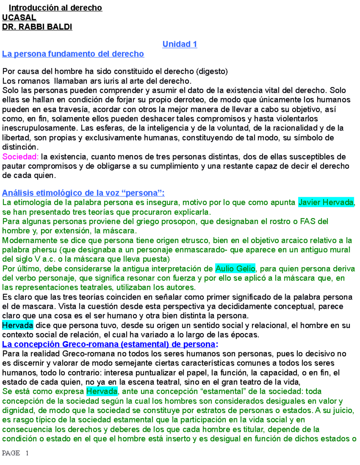 Resumen Para Introduccion Al Derecho - Introducción Al Derecho UCASAL ...