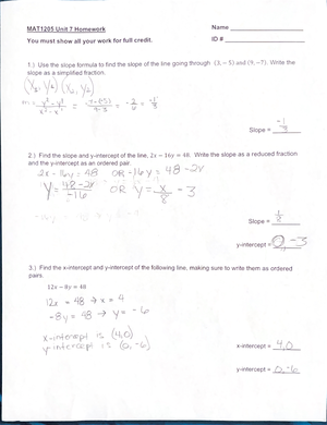 Math Week 1 Homework - MAT 1205 - Studocu