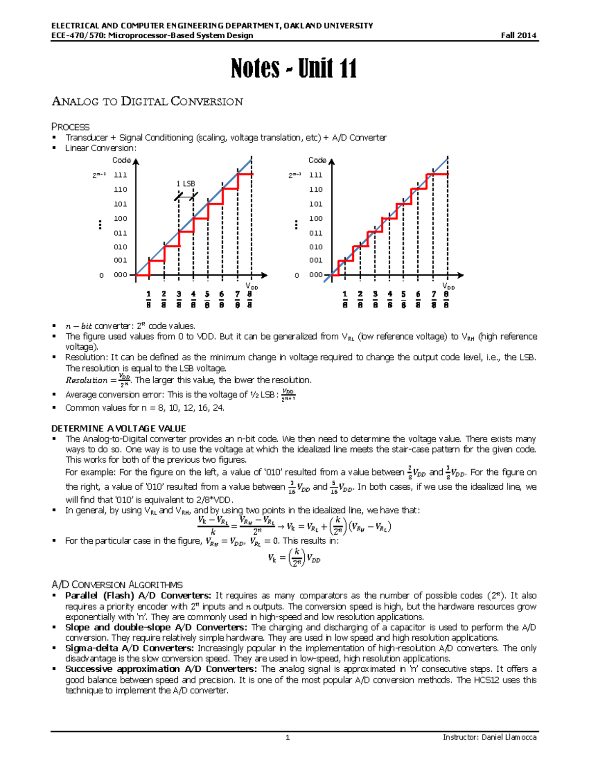 Notes - Unit 11 - ELECTRICAL AND COMPUTER ENGINEERING DEPARTMENT ...