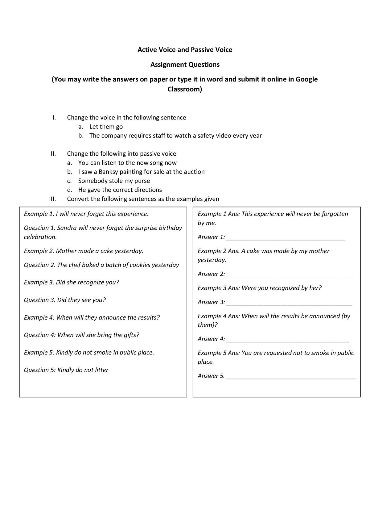 assignment of voice