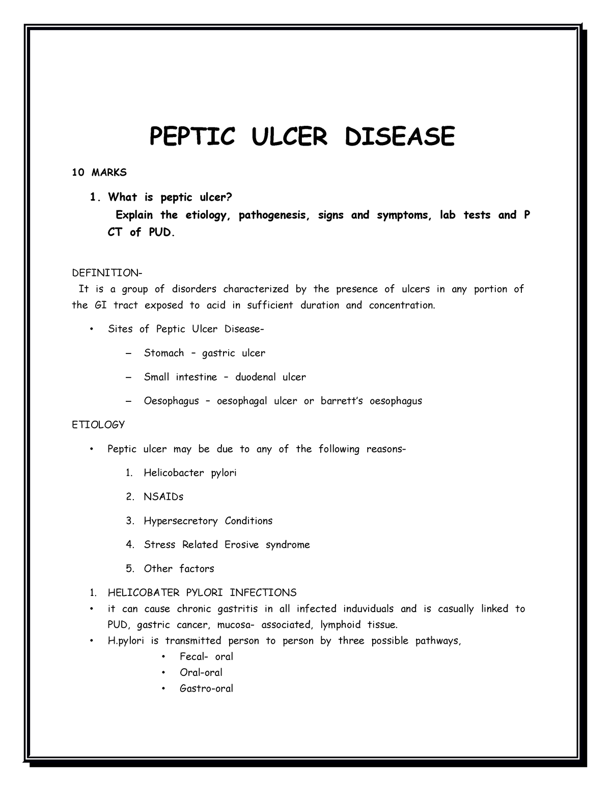 Peptic Ulcer Disease explain in detail - PEPTICTULCERTDISEASE 10 ...