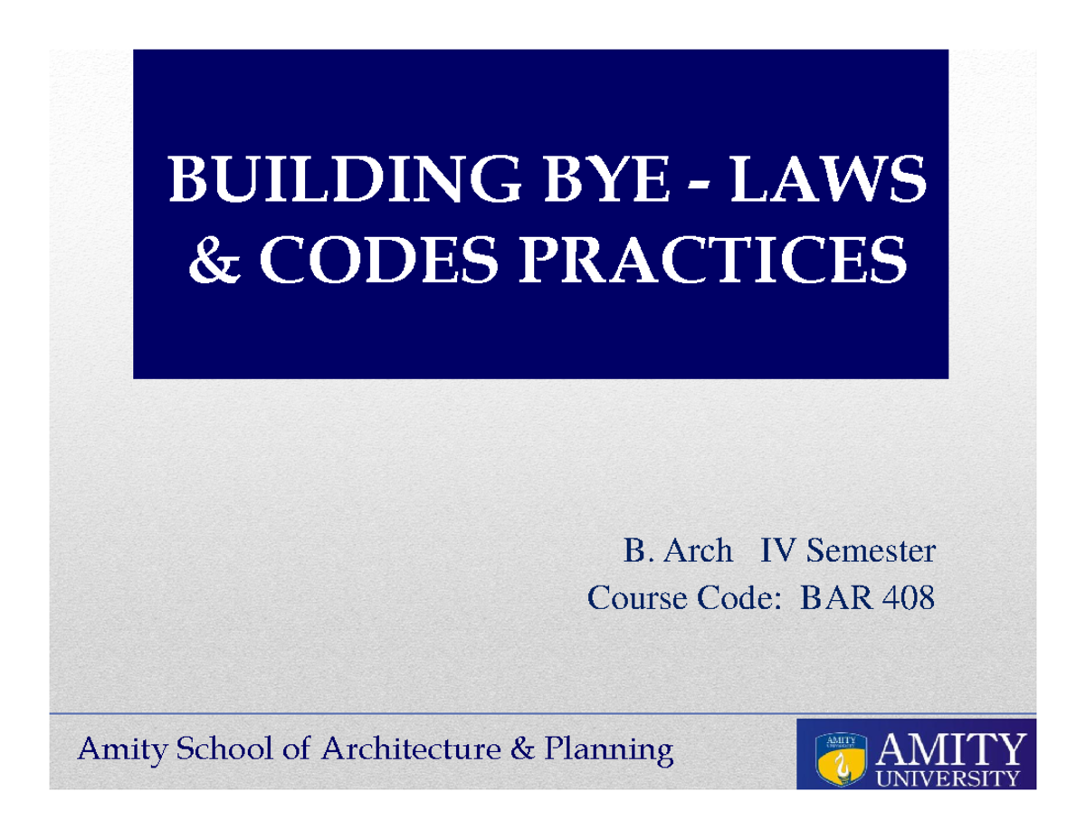 building-bye-laws-codes-practices-b-arch-iv-semester-course-studocu