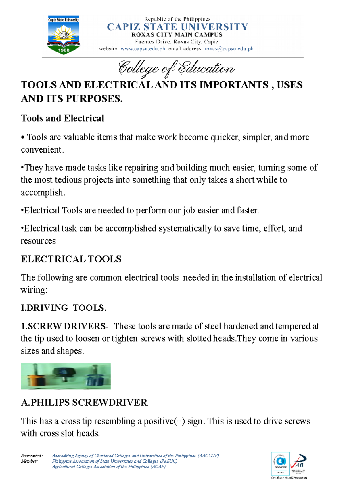 Princess LECY Penisa Balasa- Btled-1B Group 2- Tools AND Electrical AND ...