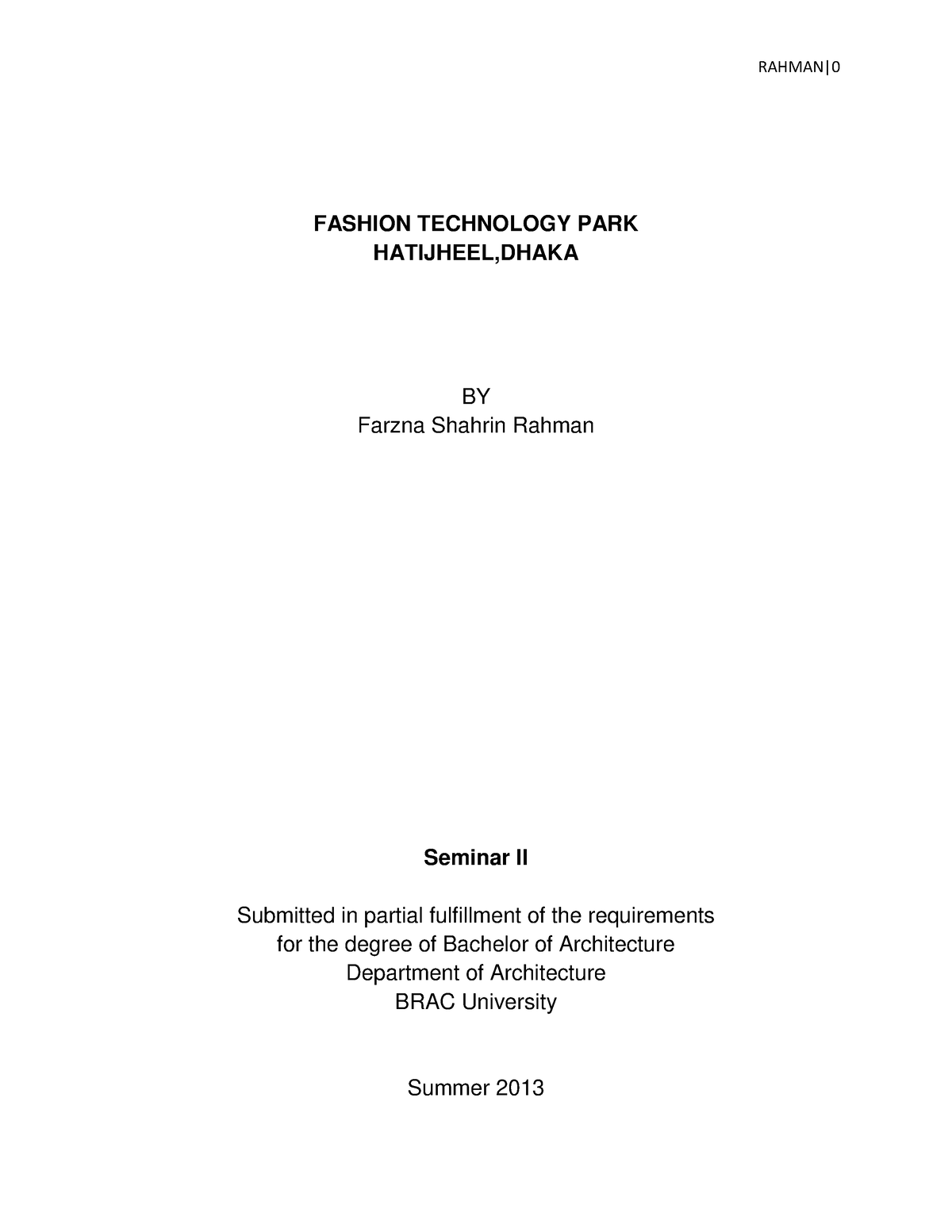 fashion technology park thesis