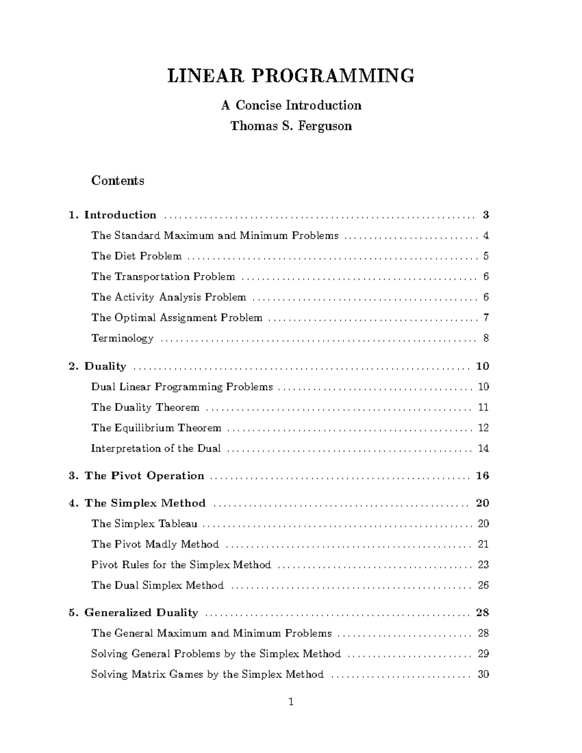 LP 1 Notes - Linear Programming - LINEAR PROGRAMMING A Concise ...