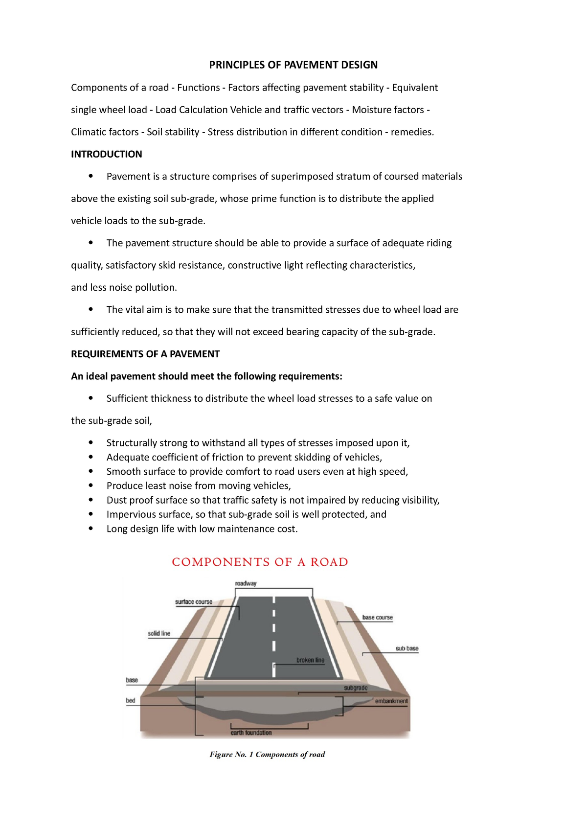 Pavement Design Factors - Principles Of Pavement Design Components Of A 