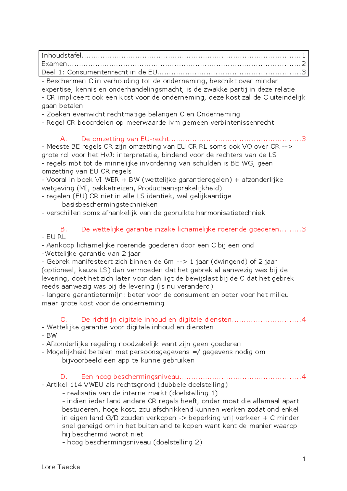 Consumentenrecht Samenvatting - - Studocu