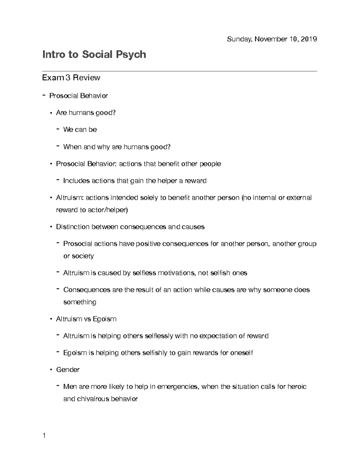 PSYC3430 Study Guide Exam 3 - Intro to Social Psych Exam 3 Review ...