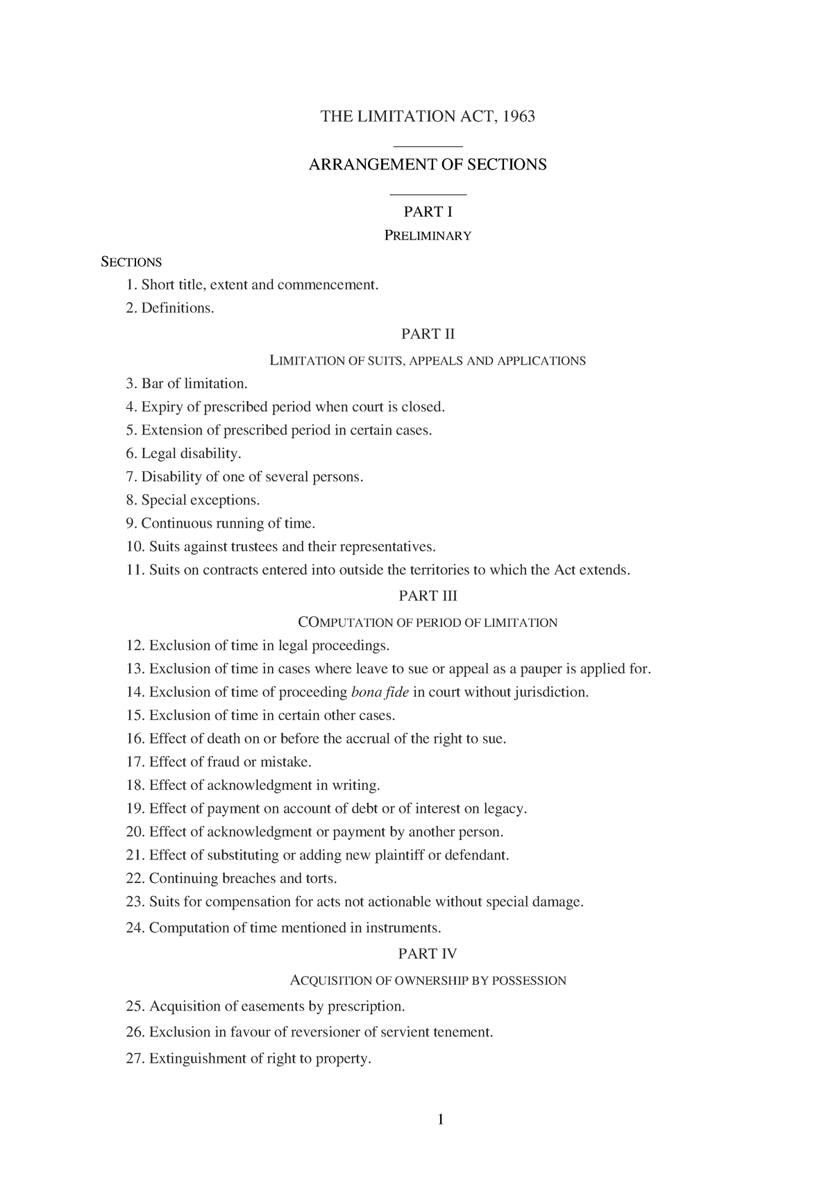 limitation-act-1963-it-s-a-bare-act-the-limitation-act-1963-arrangement-of