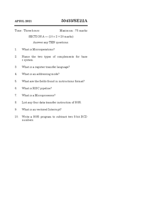 50433 CO - university question paper