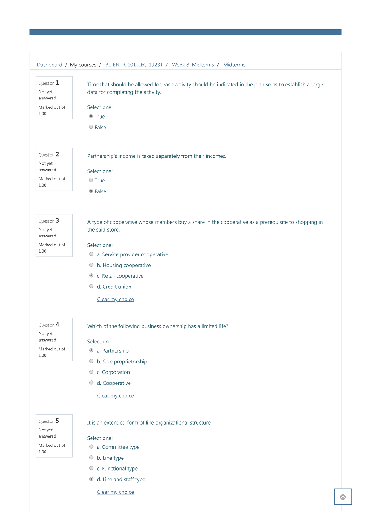 Midterms - Reference - Dashboard / My courses / BL-ENTR-101-LEC-1923T ...