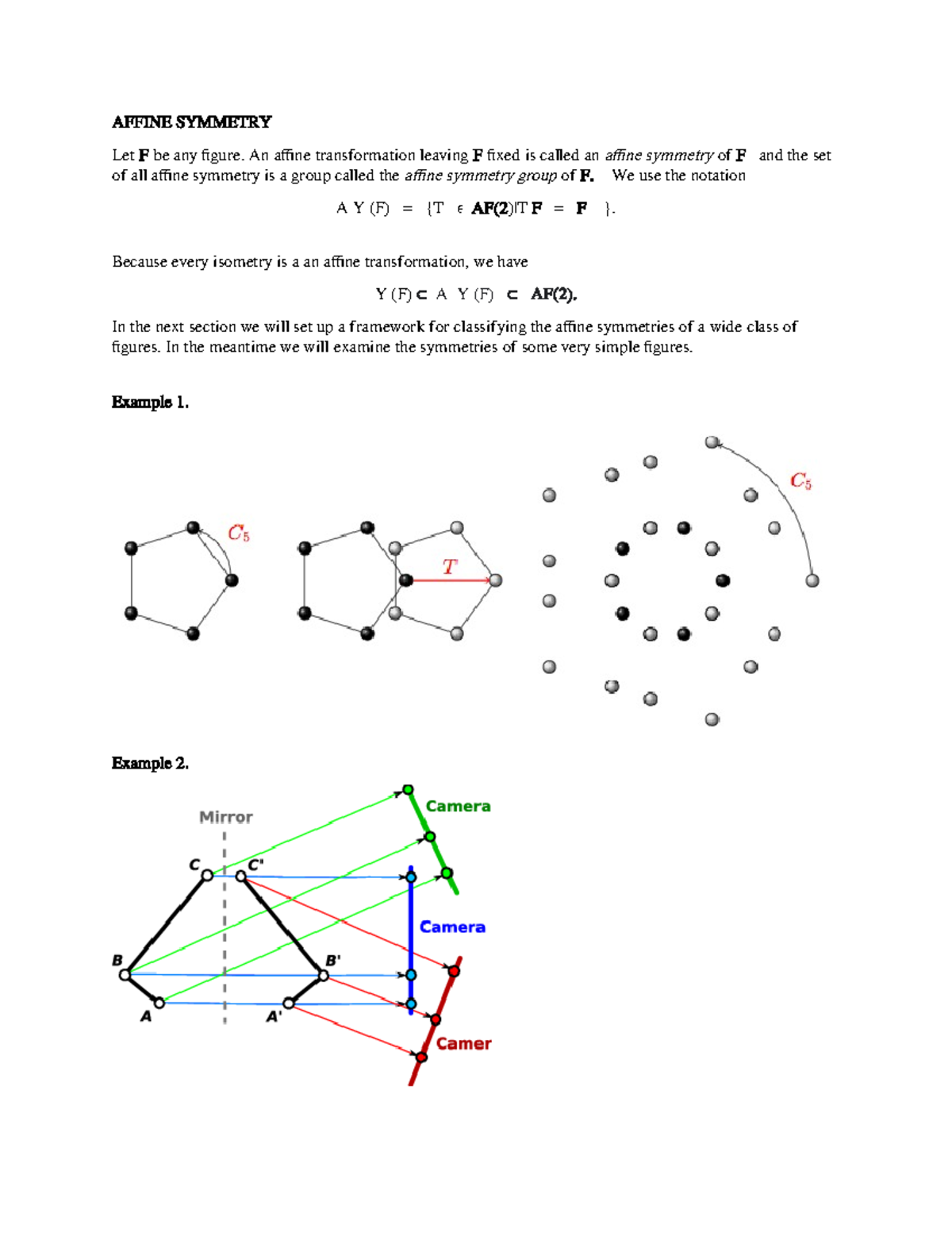 Affine- Symmetry - AFFINE SYMMETRY Let F be any figure. An affine ...