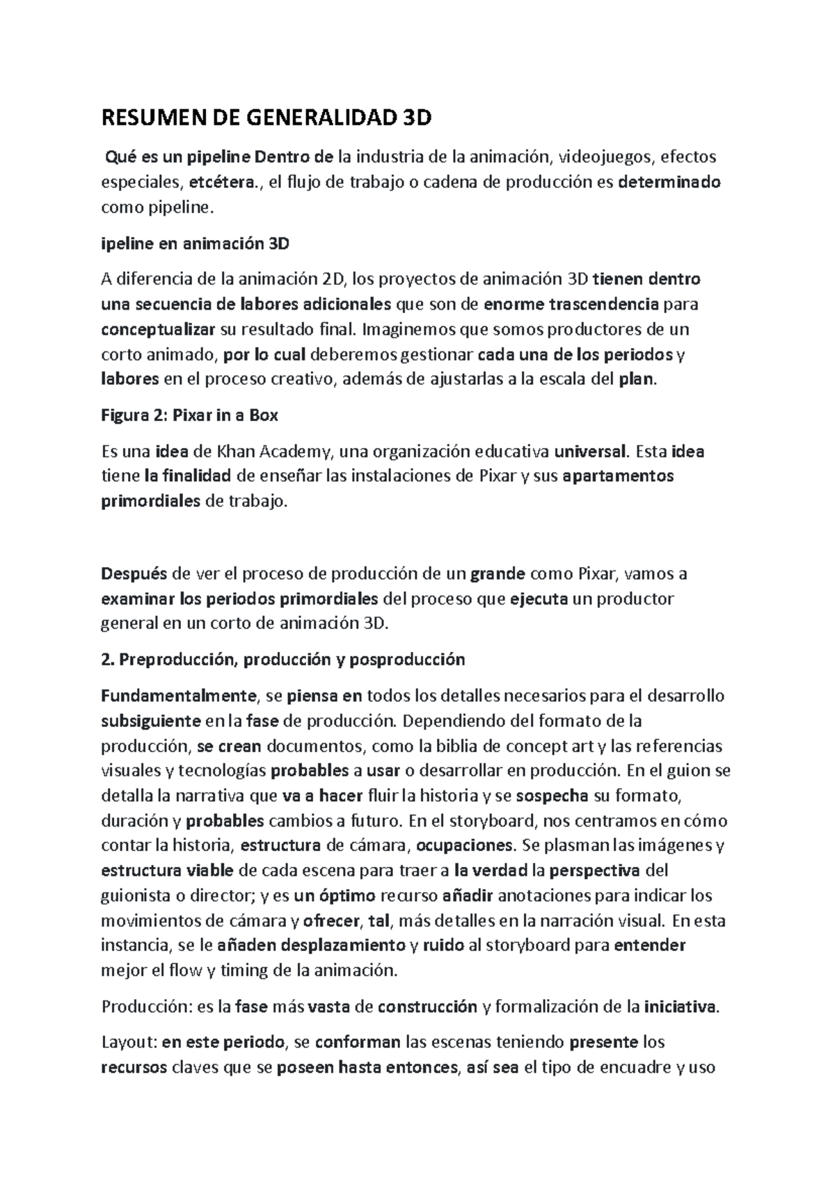 Resumen de Generalidad 3D - RESUMEN DE GENERALIDAD 3D Qué es un ...