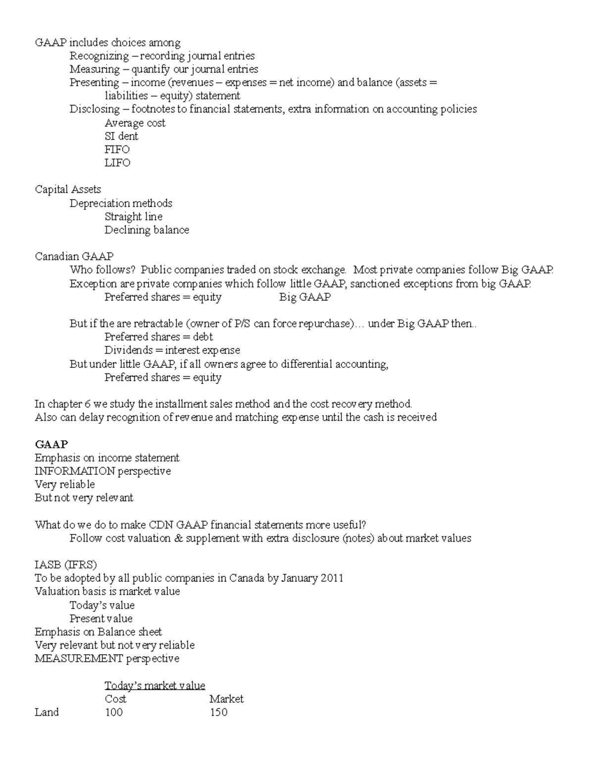 Sept 15 - gains and losses - GAAP includes choices among Recognizing ...