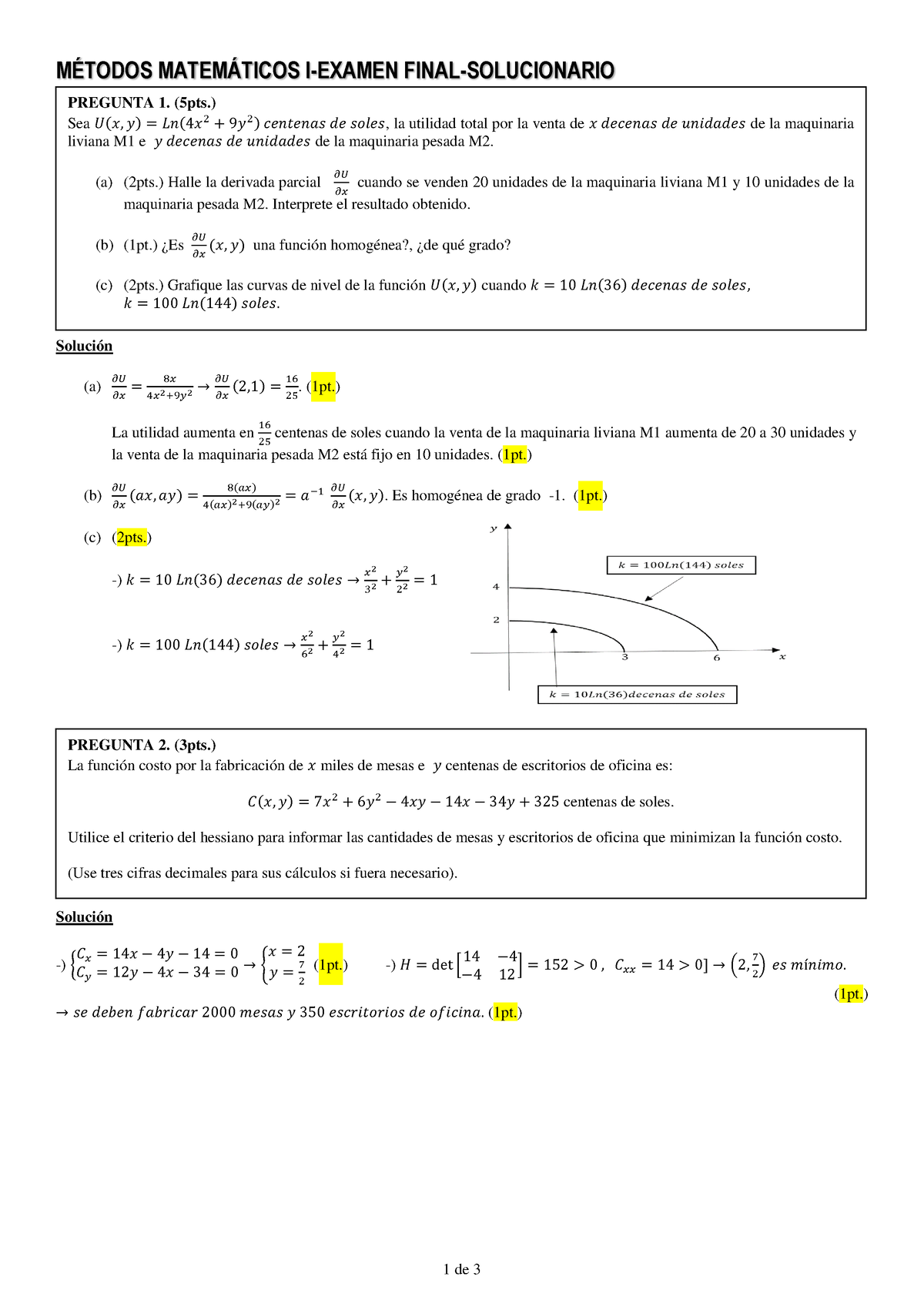 MMI EF 2017-1 Solucionario - 1 De 3 M.. MATEM¡TICOS I-EXAMEN FINAL ...