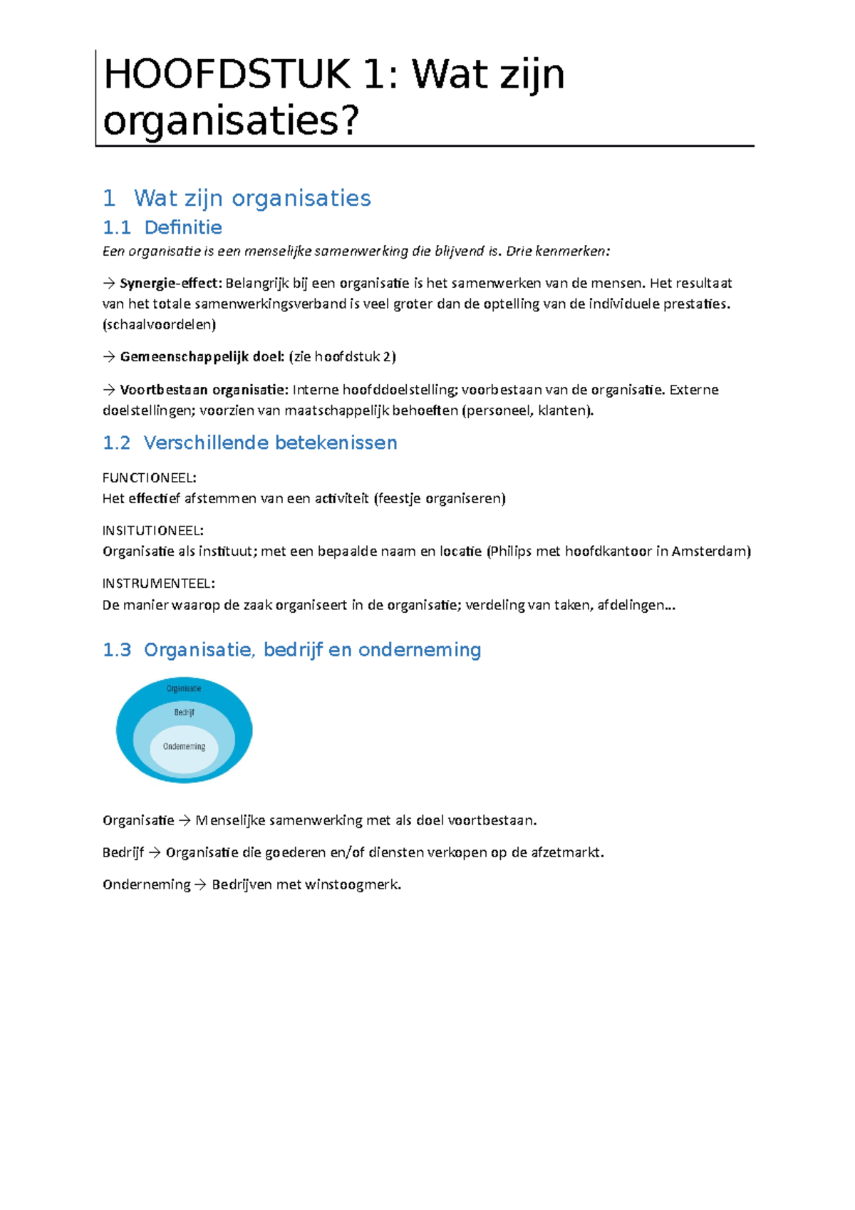 Management En Communicatie 1 - Samenvatting H1 - Business Management ...