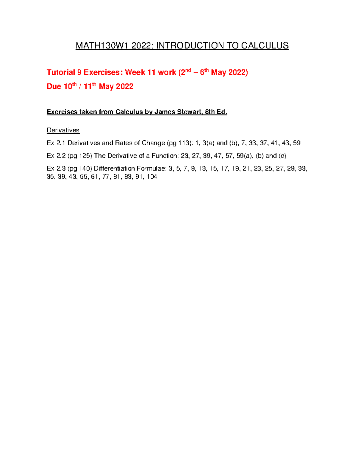 MATH130 W1 2022 Tutorial 9 with exercises answers - MATH130W1 2022 ...