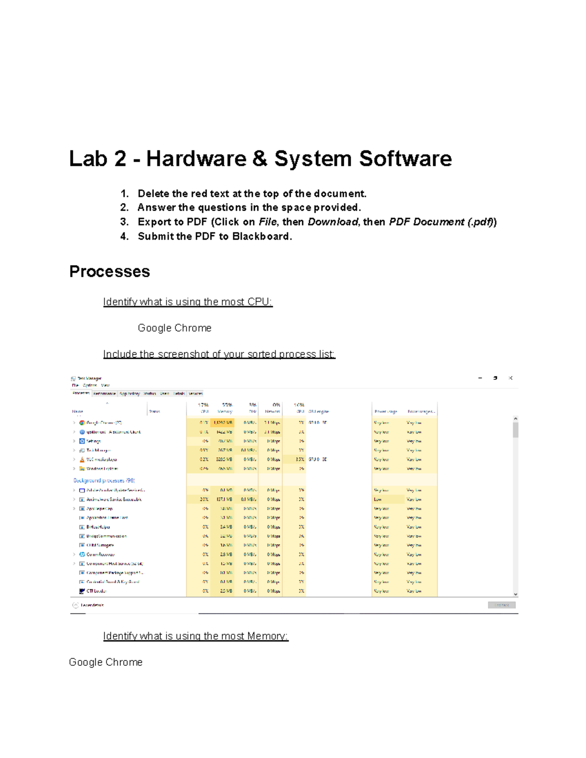 Lab2 - Mandatory Lab Work. This Is COIS-1010H- LAB 2 - Lab 2 - Hardware ...