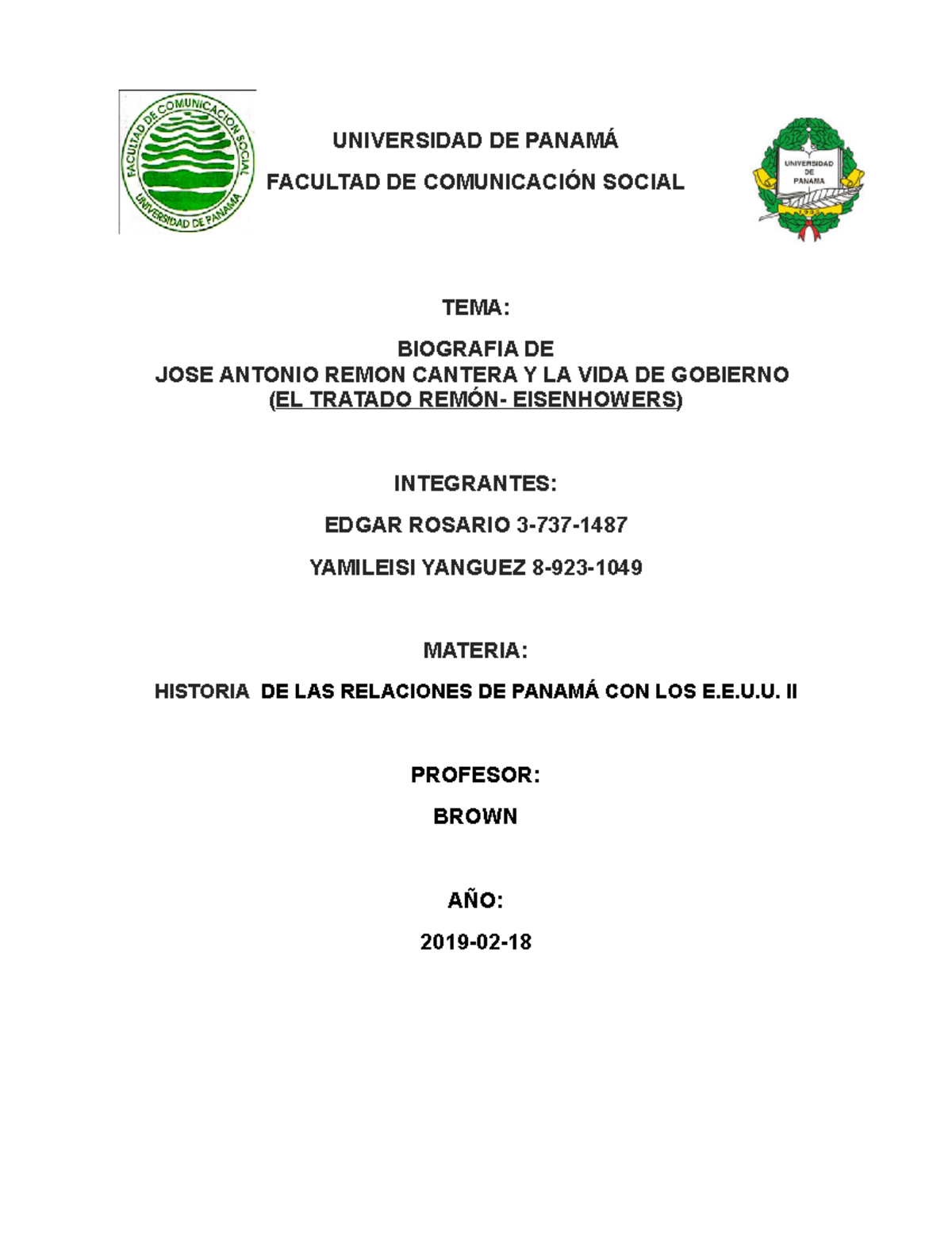 José Antonio Remón Cantera[ 379] - UNIVERSIDAD DE PANAMÁ FACULTAD DE ...